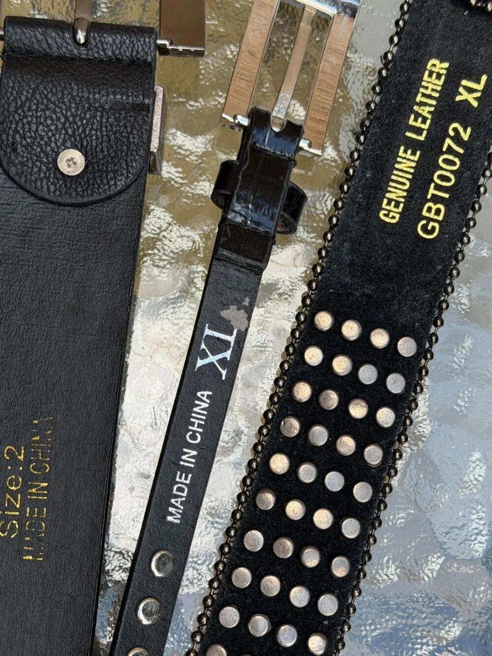 3 BLING BELTS!  Size XL Women's